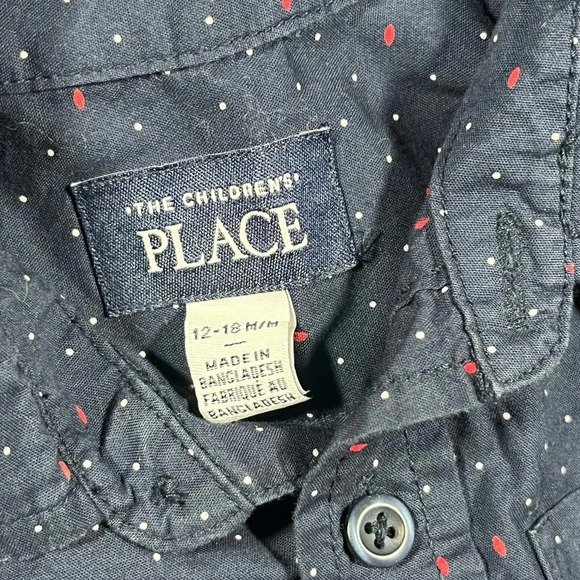 4/$20 The Children’s Place Navy Blue Button Down Shirt - Picture 4 of 4